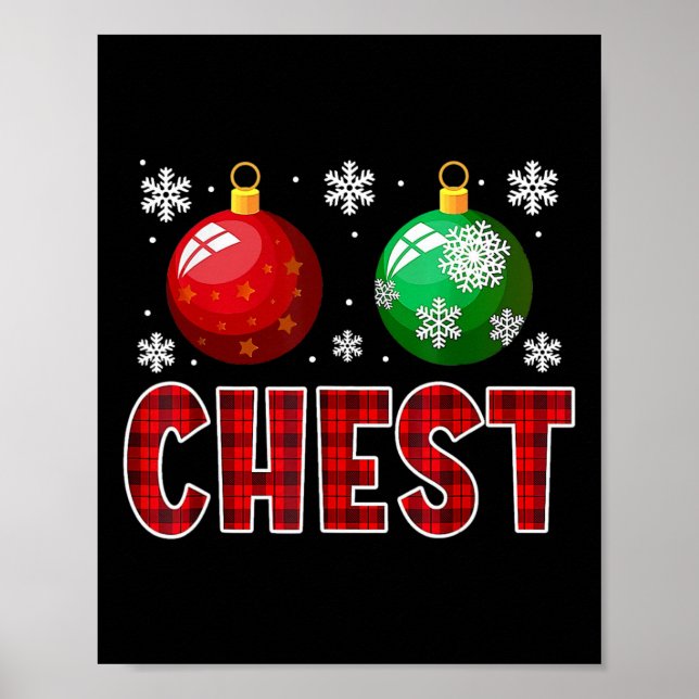 Chest Nuts Fun Matching Chestnuts Christmas Couple Poster (Front)