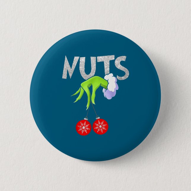 Chest Nuts Matching Chestnuts Christmas Snow Coupl 6 Cm Round Badge (Front)