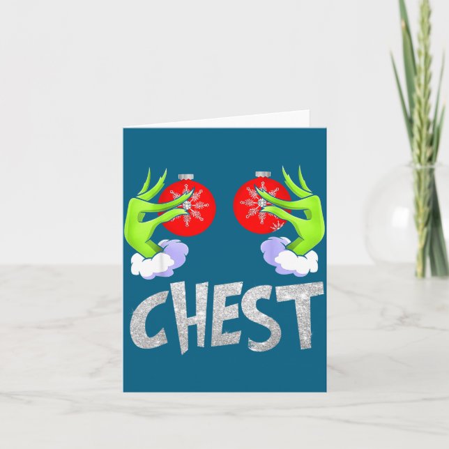 Chest Nuts Matching Chestnuts Christmas Snow Coupl Card (Front)
