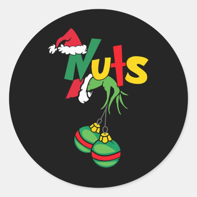 Chest Nuts Matching Chestnuts Fun Christmas Couple Classic Round Sticker (Front)