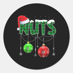 Chest Nuts Matching Chestnuts Fun Christmas Couple Classic Round Sticker