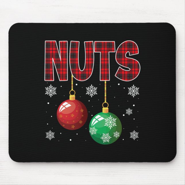 Chest Nuts Matching Chestnuts Fun Christmas Couple Mouse Mat (Front)