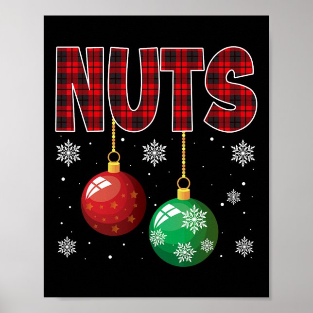 Chest Nuts Matching Chestnuts Fun Christmas Couple Poster (Front)