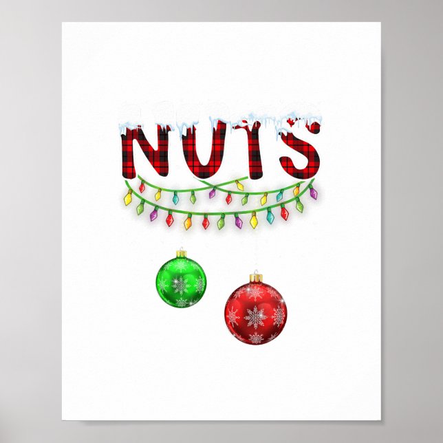 chest nuts matching chestnuts funny christmas coup poster (Front)