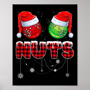 Chest Nuts Matching Chestnuts Funny Christmas Coup Poster