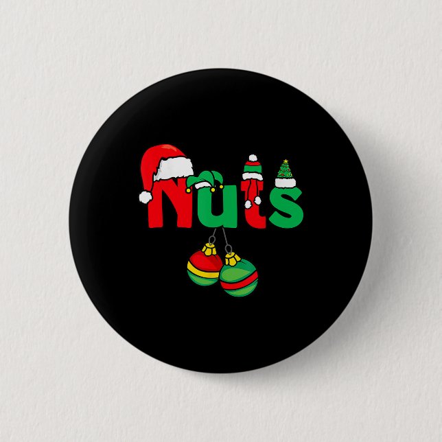 Chest Nuts Matching Couples Chestnuts Funny Christ 6 Cm Round Badge (Front)