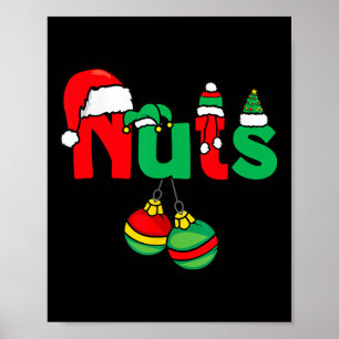 Chest Nuts Matching Couples Chestnuts Funny Christ Poster