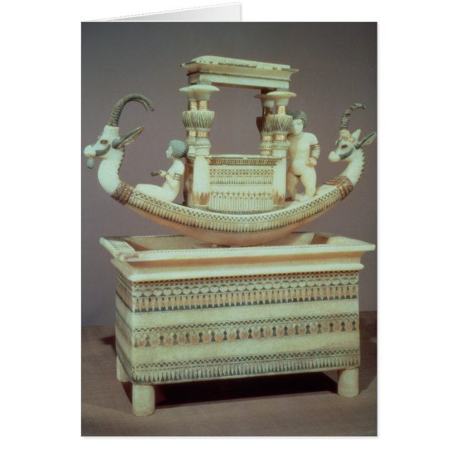 Chest with a boat decorated with two heads (Front)