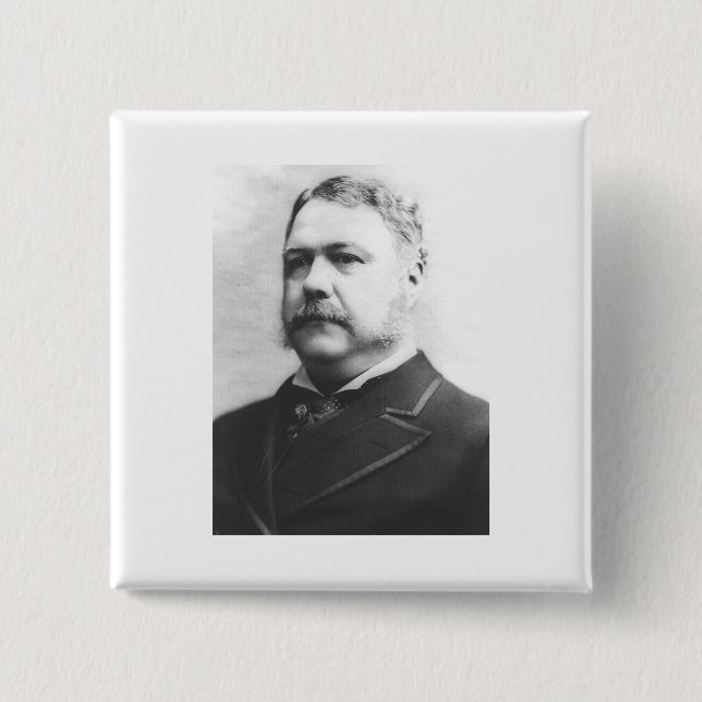Chester A. Arthur 21st President 15 Cm Square Badge (Front)
