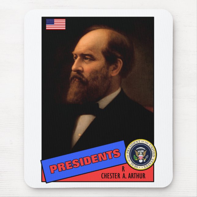 Chester A. Arthur Baseball Card Mouse Mat (Front)
