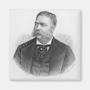 Chester Alan Arthur , engraved by A. Weger Magnet