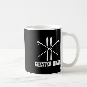 Chester Bowl Skiing Skier Ski Poles Rustic Nordic  Coffee Mug