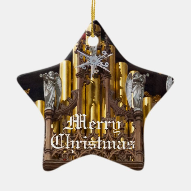 Chester Cathedral angels Ceramic Tree Decoration (Front)