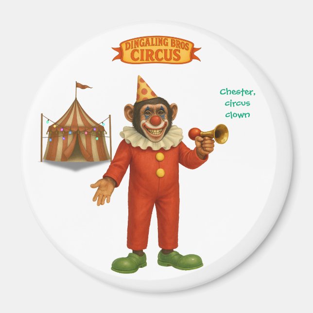 Chester, circus clown magnet (Front)