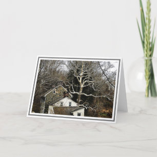 Chester County House with Sycamore Tree in Winter Card