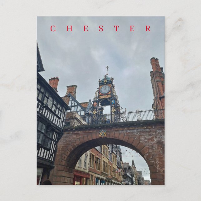 Chester Eastgate Clock view postcard (Front)