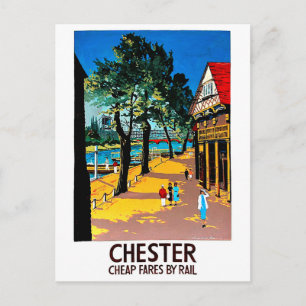 Chester, England, city dock, railway station Postcard