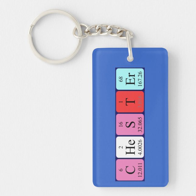 Chester periodic table name keyring (Front)