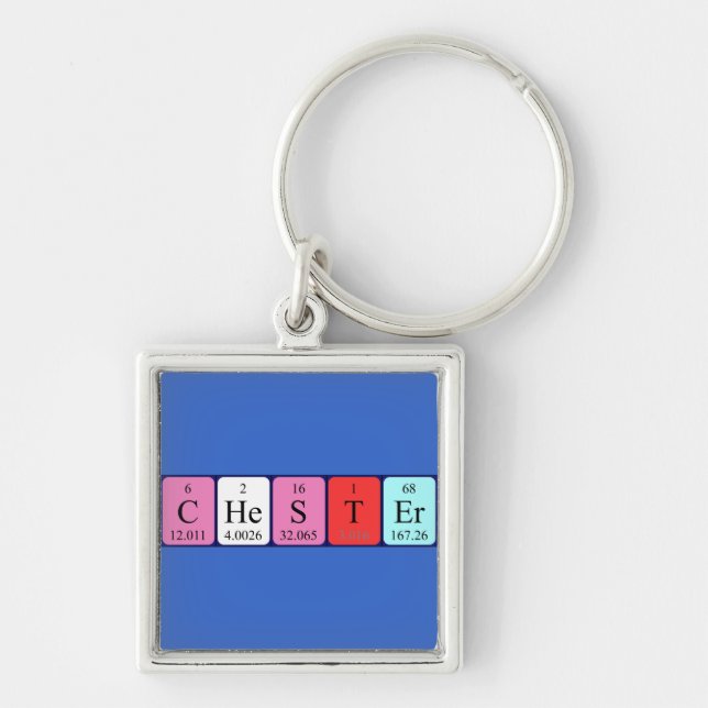 Chester periodic table name keyring (Front)