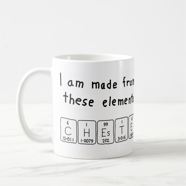 Chester periodic table name mug (Left)