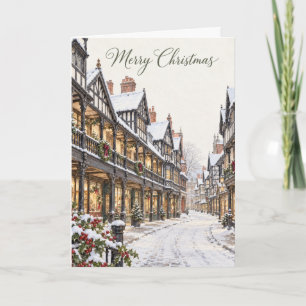 Chester Rows Christmas Watercolour Holiday Card