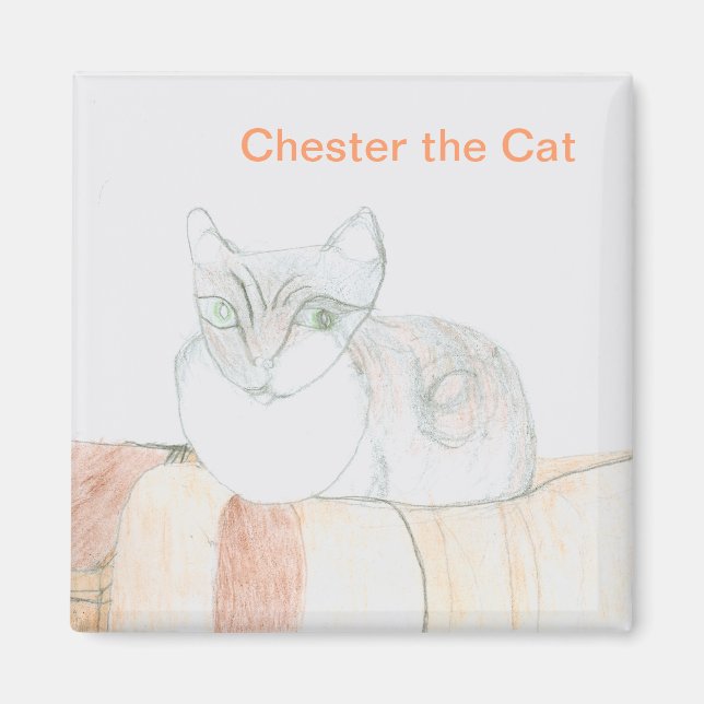 Chester the Cat - Square Magnet (Front)