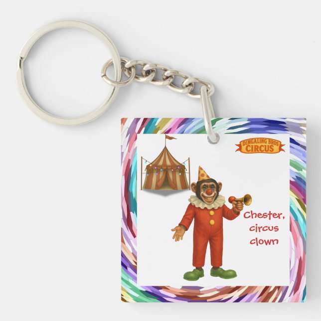 Chester the chimp clown key ring (Front)