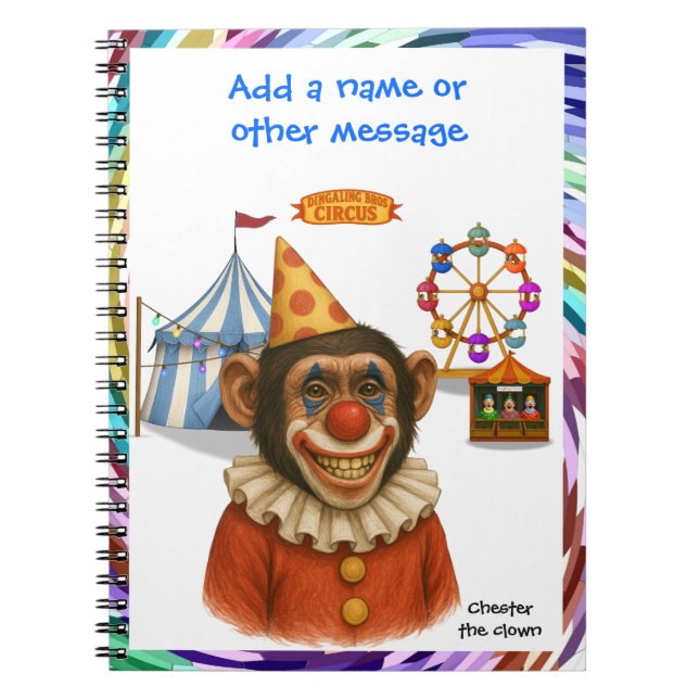 Chester the chimp clown notebook (Front)