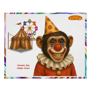 Chester the chimp clown poster