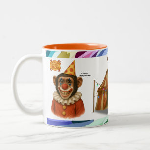 Chester the chimp clown Two-Tone coffee mug