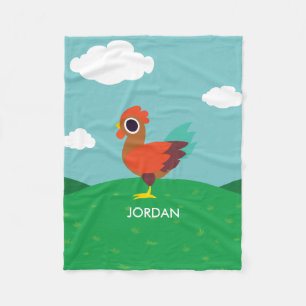 Chester the Rooster Fleece Blanket