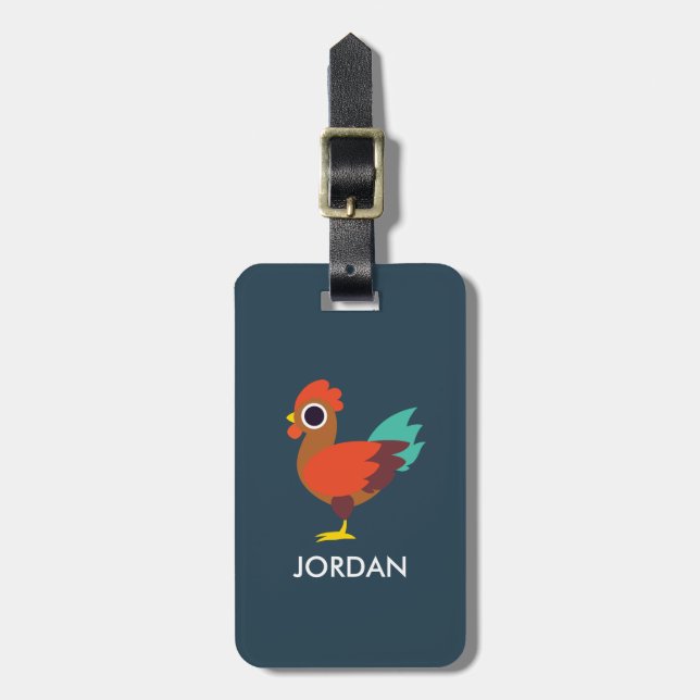 Chester the Rooster Luggage Tag (Front Vertical)