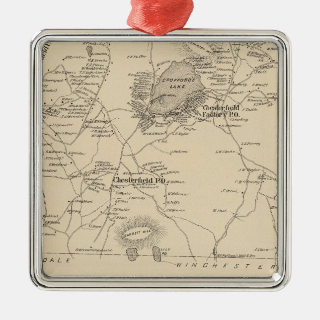 Chesterfield, Cheshire Co Metal Tree Decoration (Front)