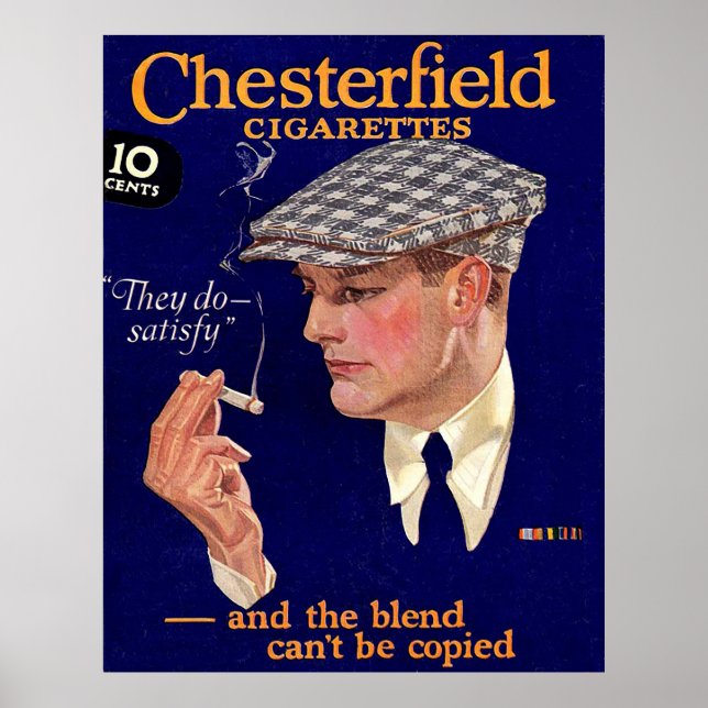 Chesterfield Cigarettes Amazing Vintage Commercial Poster (Front)