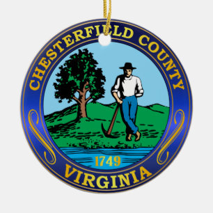 Chesterfield County seal Ceramic Tree Decoration