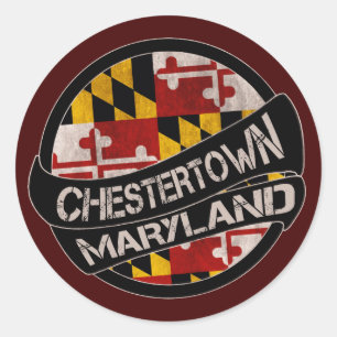 Chestertown Maryland flag grunge stickers