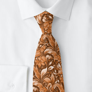 Chestnut Botanical Batik Tie