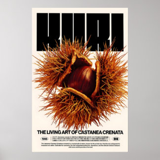 Chestnut Botanical Print Japanese Minimalist