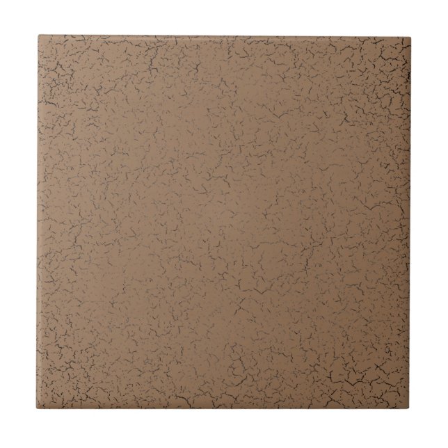 Chestnut Brown Crackle Glaze  Solid Colour Tile (Front)