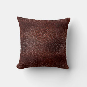 Chestnut Brown Faux Leather Cushion