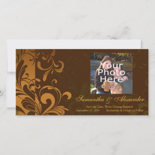 Chestnut Brown/Gold/Green Swirl Photo Card