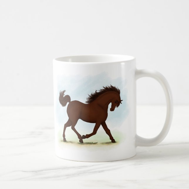 Chestnut Brown Horse Equestrian Coffee Mug (Right)