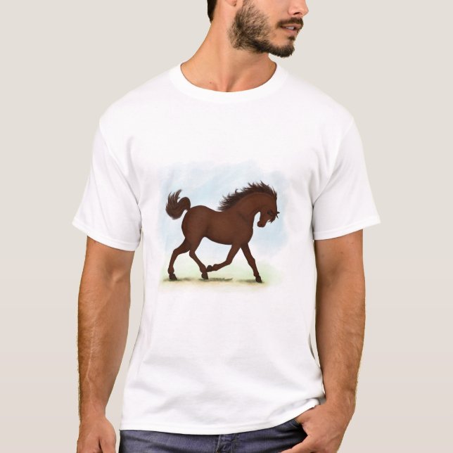 Chestnut Brown Horse Equestrian T-Shirt (Front)