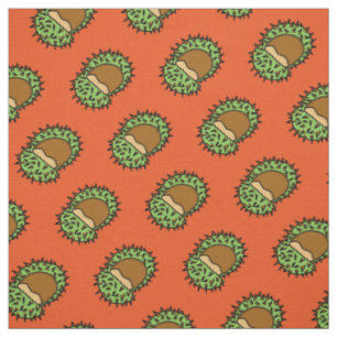 Chestnut Couple Orange Fall Pattern Fabric