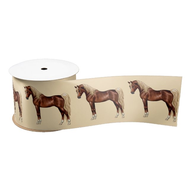 Chestnut Egyptian Arabian Horse Flaxen Mane & Tail Satin Ribbon (Spool)