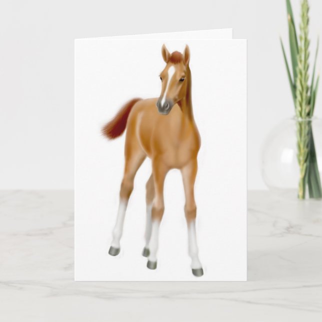 Chestnut Foal Greeting Card (Front)