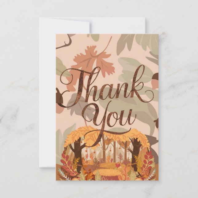Chestnut Forest Autumn Fall Thank You Card (Front)