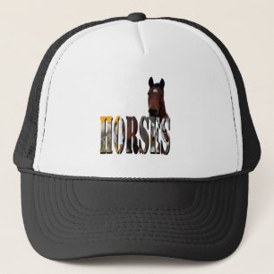 Chestnut Horse And Horses Picture Logo, Trucker Hat
