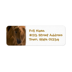 Chestnut Horse Design Return Address Label