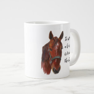Chestnut Horse Face Portrait Large Coffee Mug